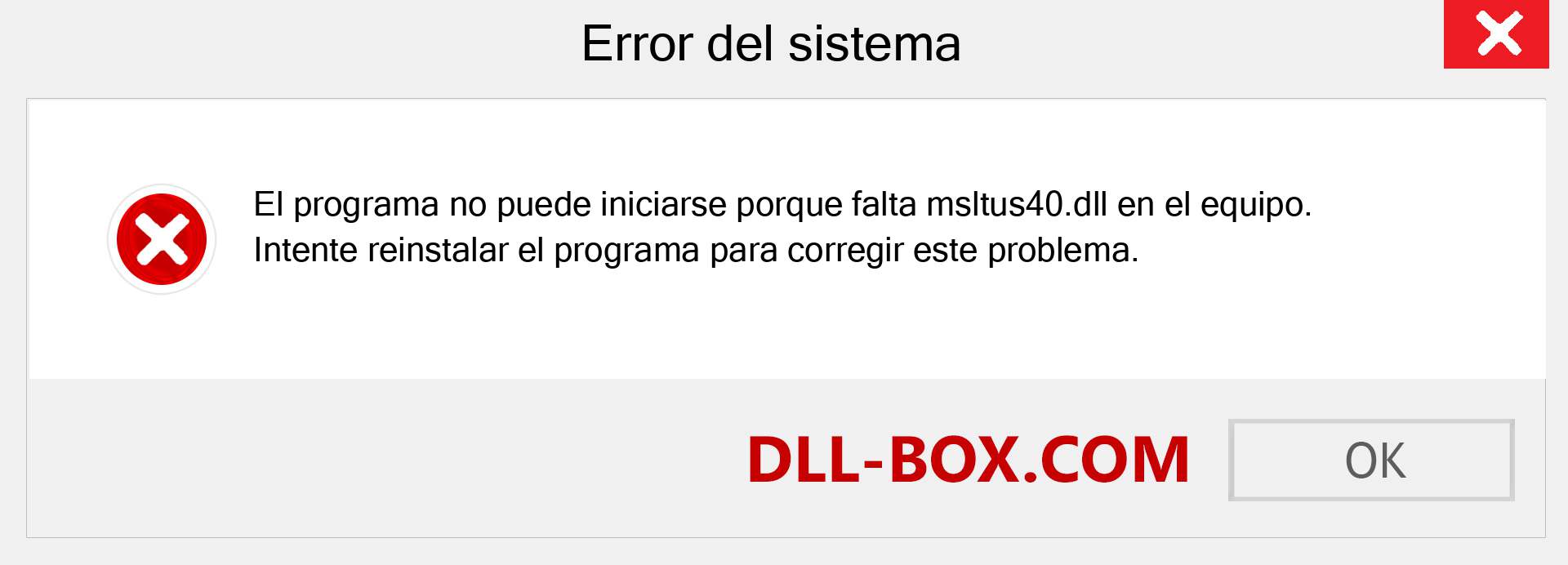 ¿Falta el archivo msltus40.dll ?. Descargar para Windows 7, 8, 10 - Corregir msltus40 dll Missing Error en Windows, fotos, imágenes